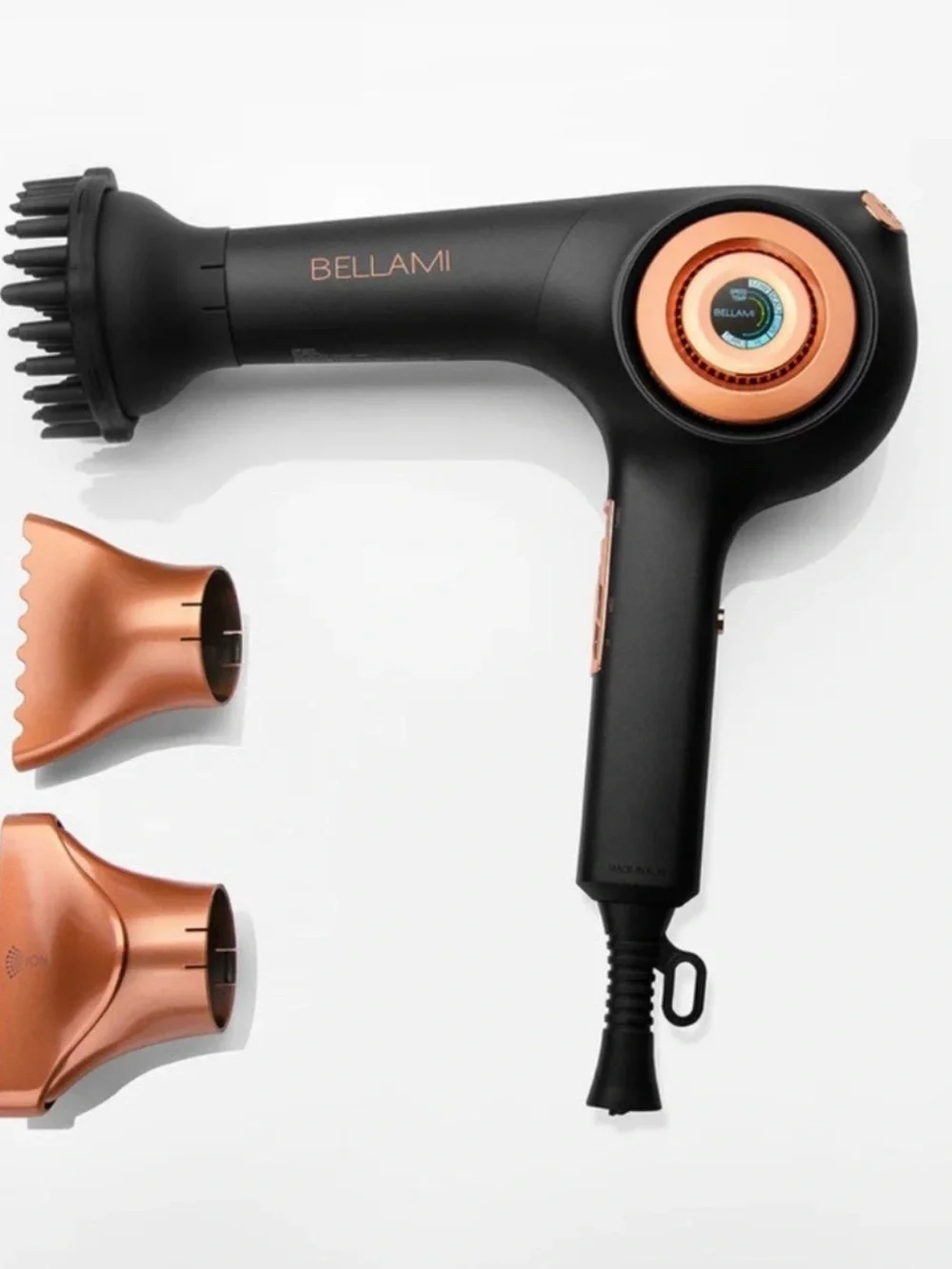 BELLAMI Black & Rose Gold Hair Dryer Styling Set